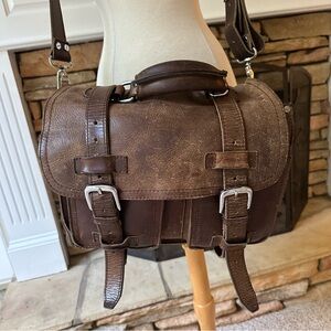 Vagabond Traveler 16 in. CEO Leather Briefcase Backpack Tote